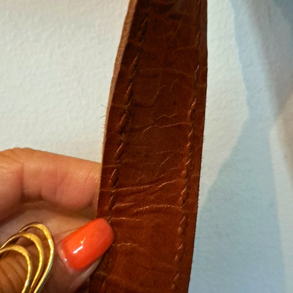 Boho Style Leather Messeger Bag With Wear - Picture 2 of 3